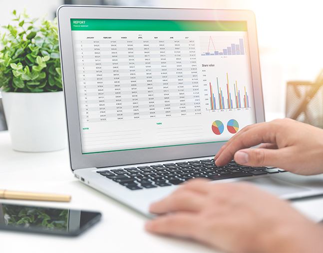 Accounting graphs charts analytics