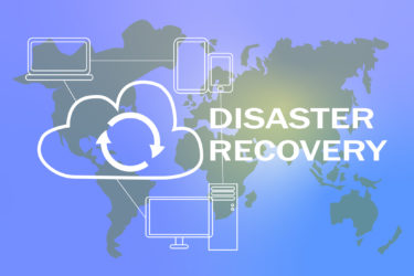 Disaster Recovery Cloud Server Data Loss Prevention Concept.